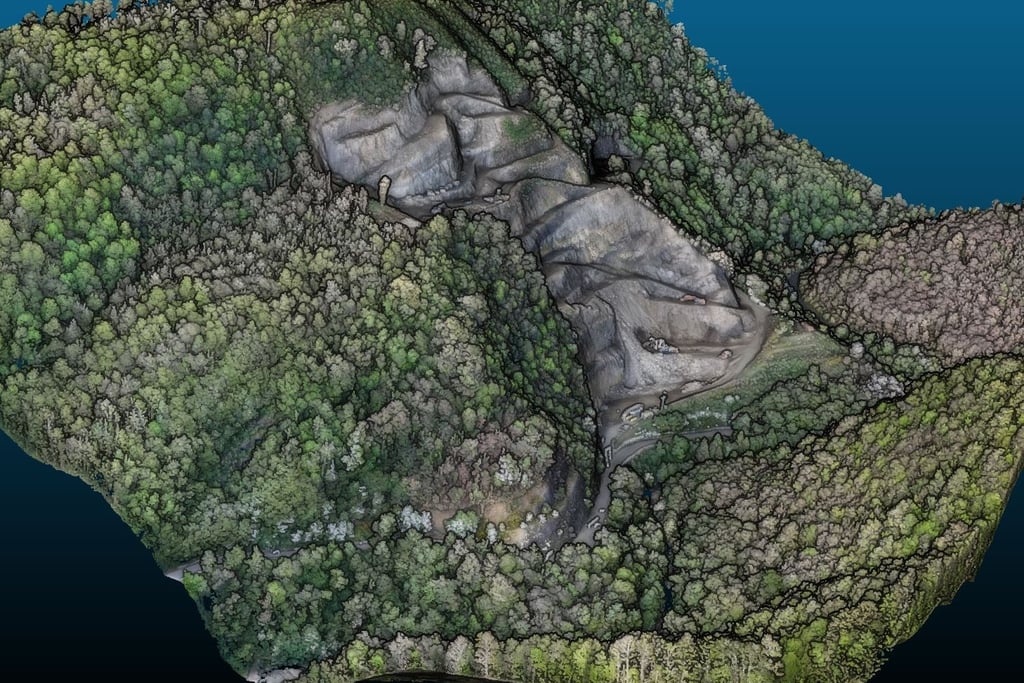 Immagine di una nuvola di punti da rilievo Lidar