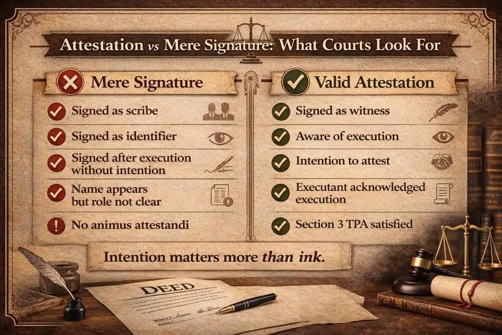Attestation vs Mere Signature - Intention of Attestation Matters