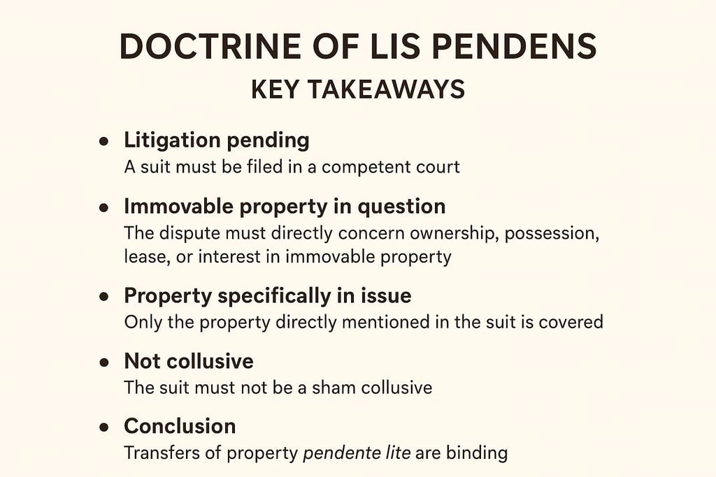 Key Takeaways on Doctrine of Lis Pendens