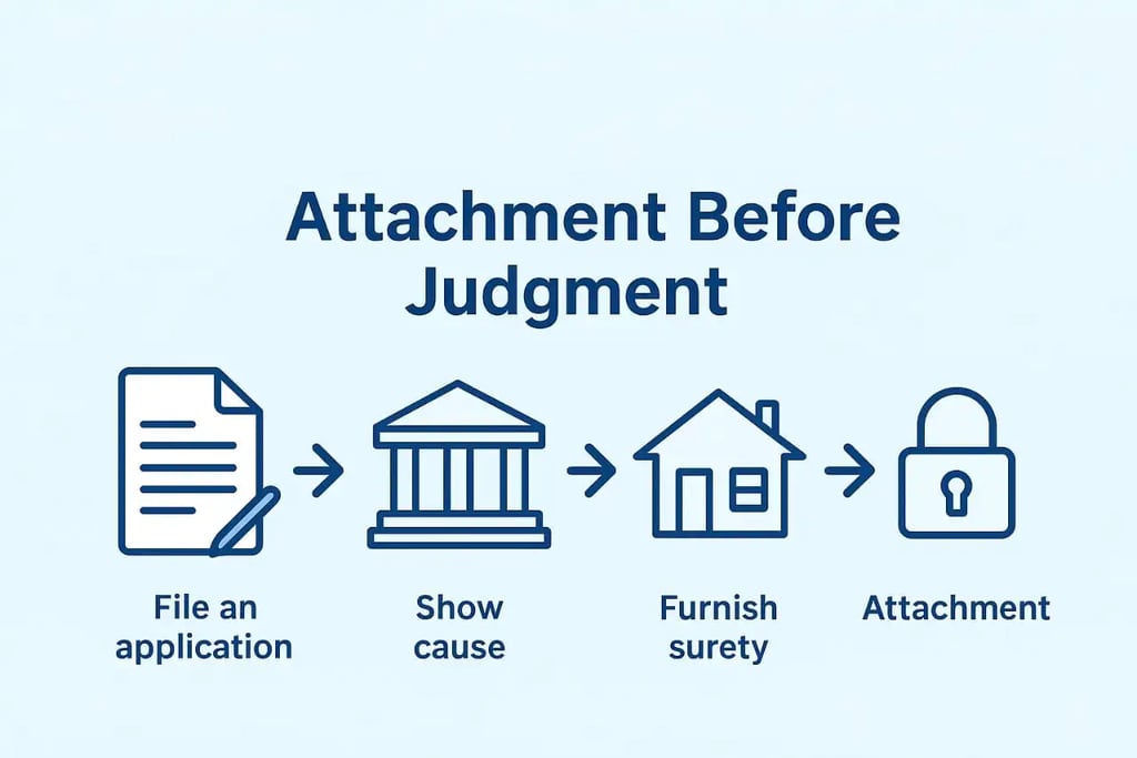 Flow Chart of Steps to obtain Attachment of a Property before Judgment