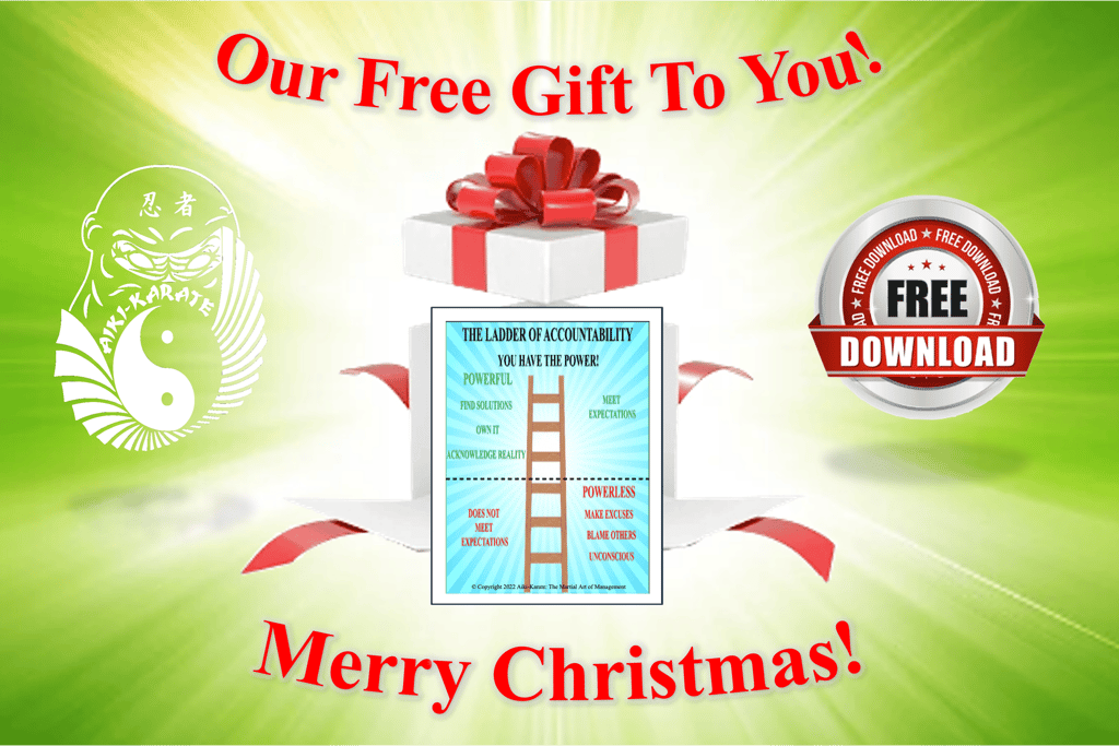 a christmas card with a ladder ladder to get a free gift