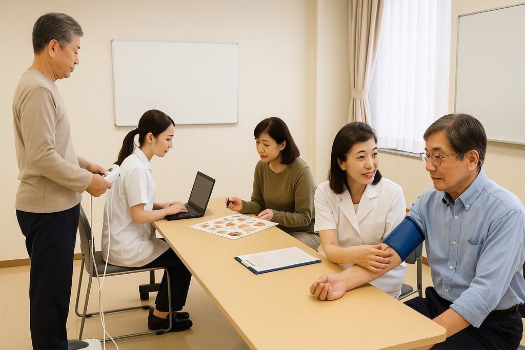保健センターの一室で中高年が健康チェックを受けるイメージ画像｜堺市のニュースならサカイタイムズ
