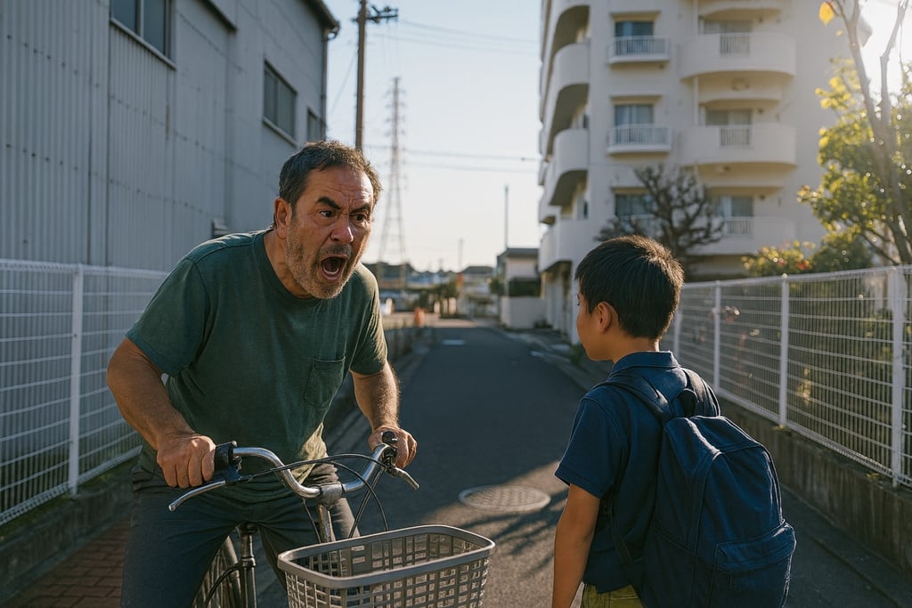 自転車に乗った男が児童に大声をあげている場面｜堺市のニュースならサカイタイムズ