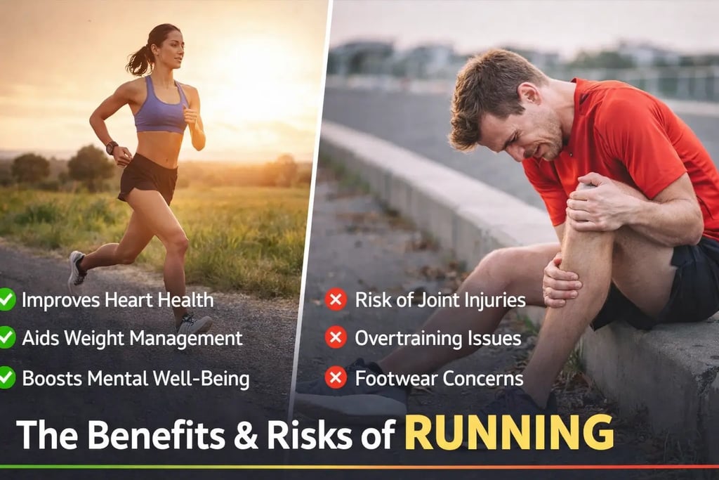 Benefits and risks of running showing heart health, weight loss advantages