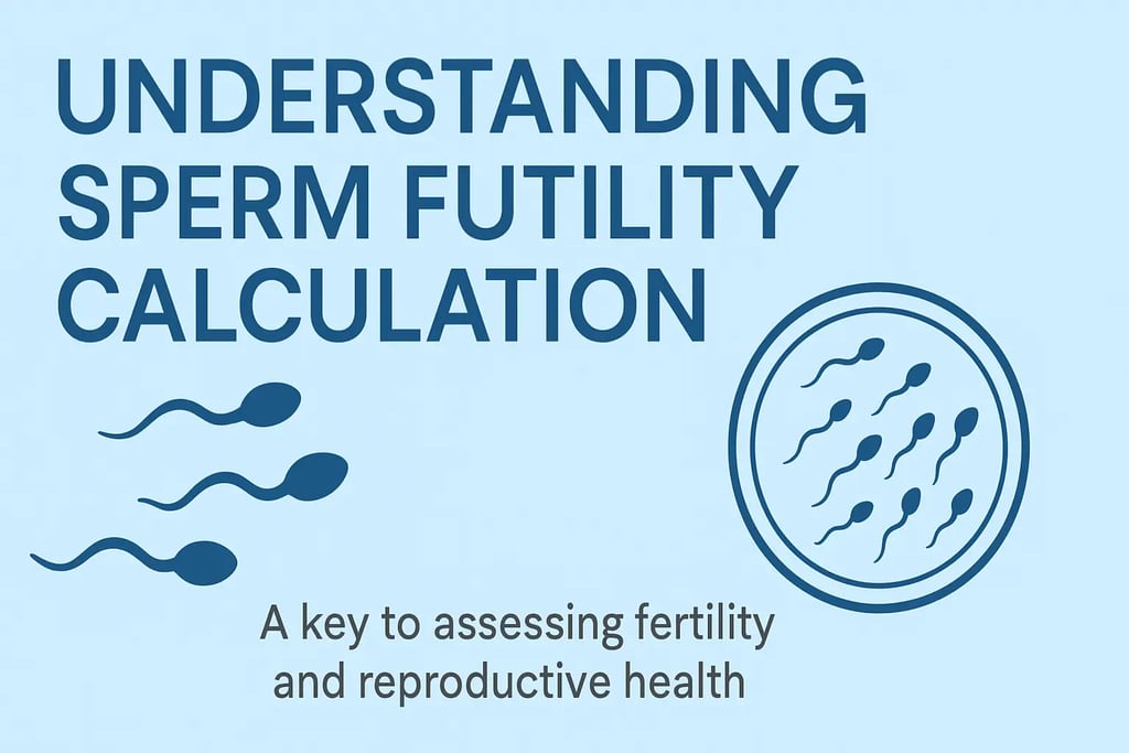 Illustration showing sperm futility calculation with sperm cells and petri dish.