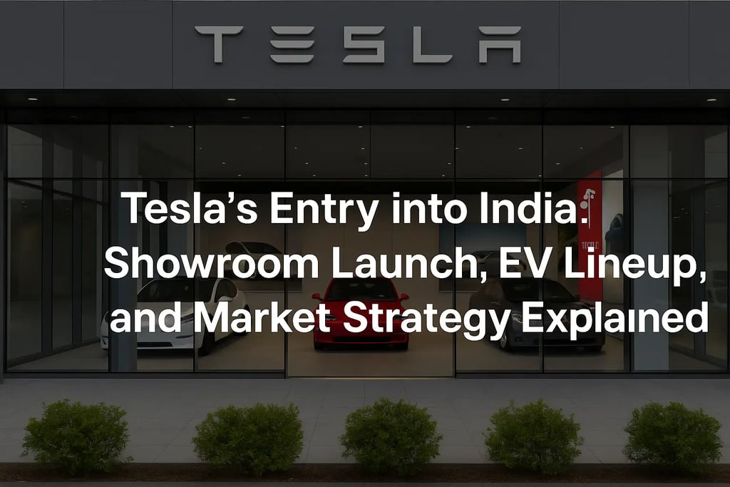 Tesla showroom launch in Mumbai showcasing electric vehicles in India