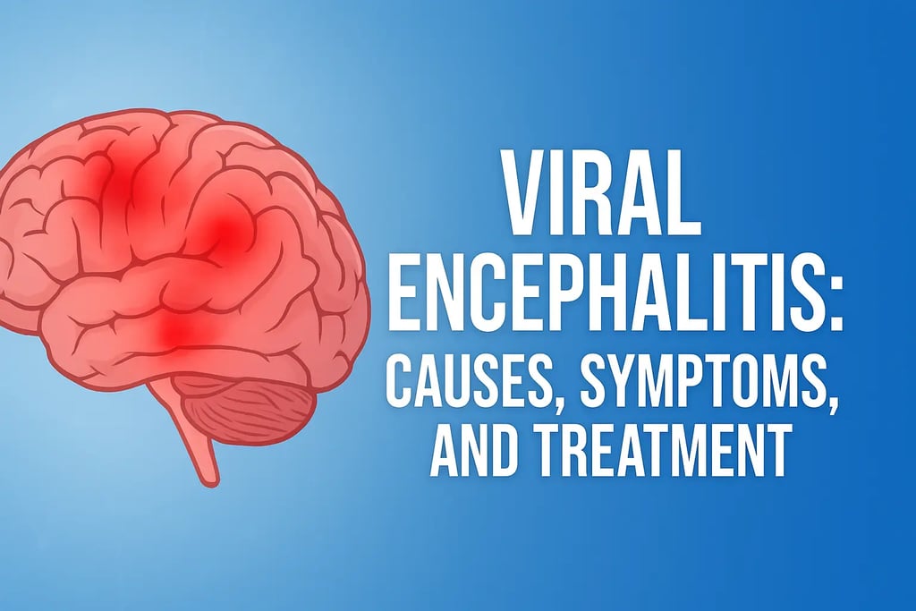 Viral encephalitis: brain inflammation, causes, symptoms, and treatment overview.
