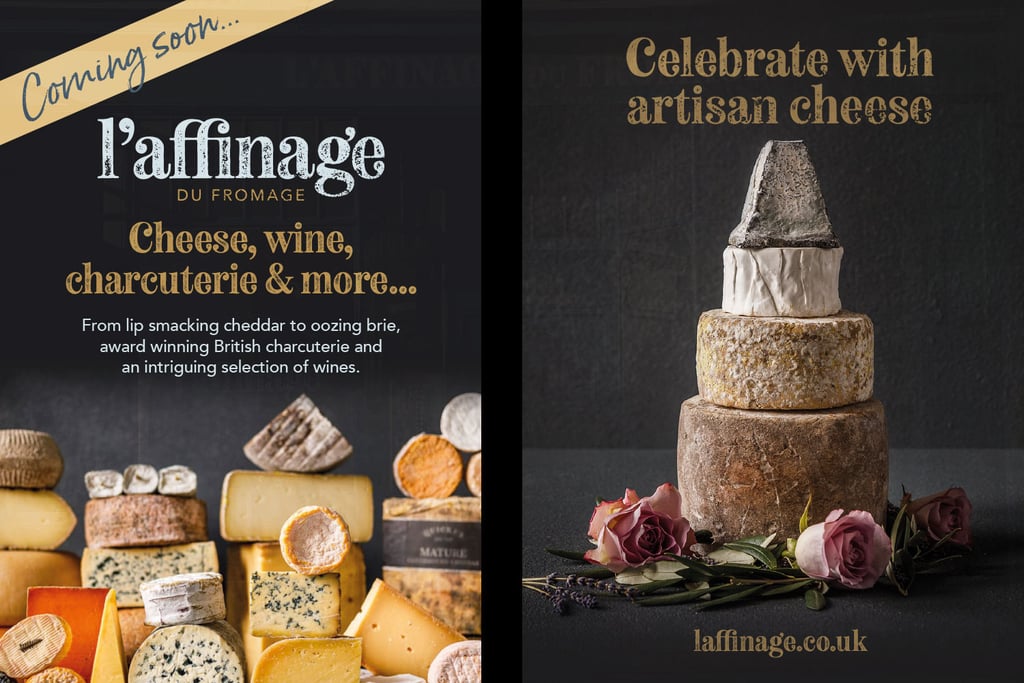 Brand design for L'Affinage - promotional postcards