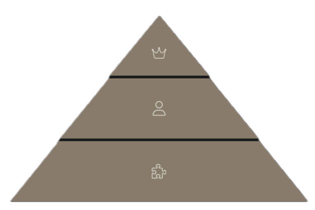 a pyramid with a pyramid shaped pyramid with people on it