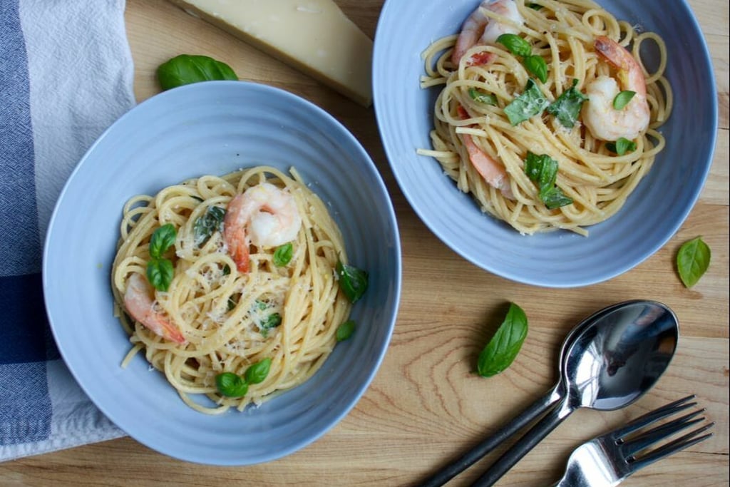 lemon spaghetti with shrimp