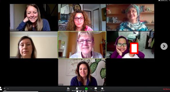 A group of women on Zoom.