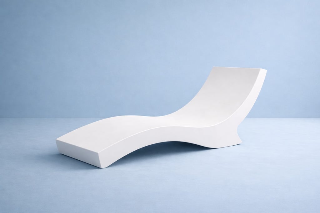 Camastro blanco en fibra de vidrio