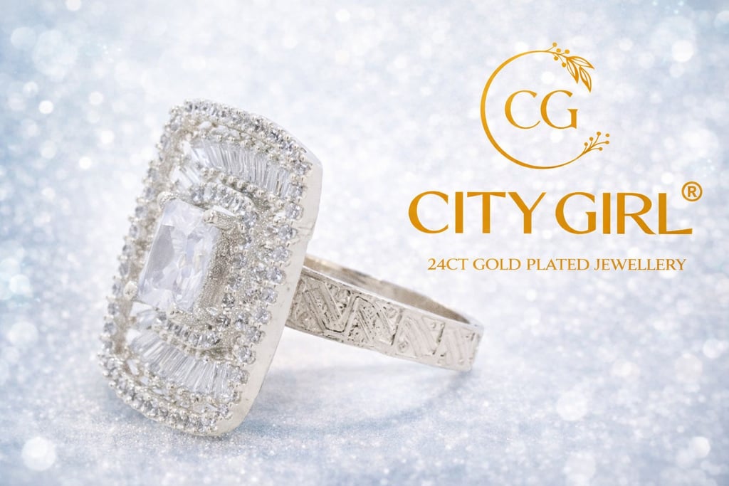 City Girl Jewellery-Best imitation Jewellery-18 Carat Gold Plated-AD Collection-Statement Ring