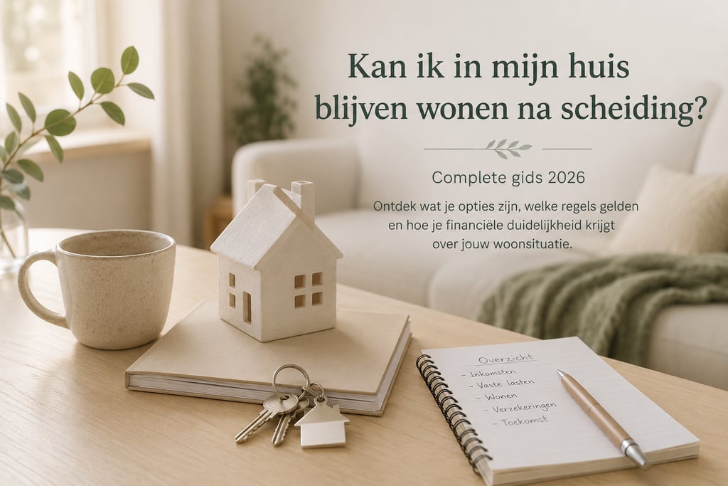tafel met huis en sleutels een notieboek en pen in huiskamer