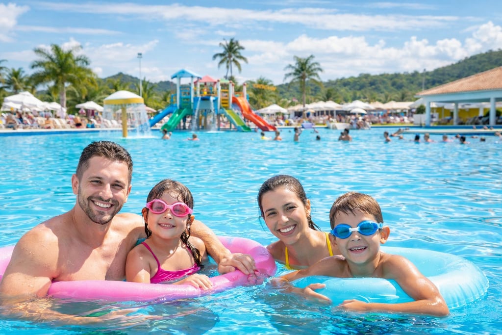Parque aquático perto de Brasília com piscinas para lazer em família no Entorno do DF