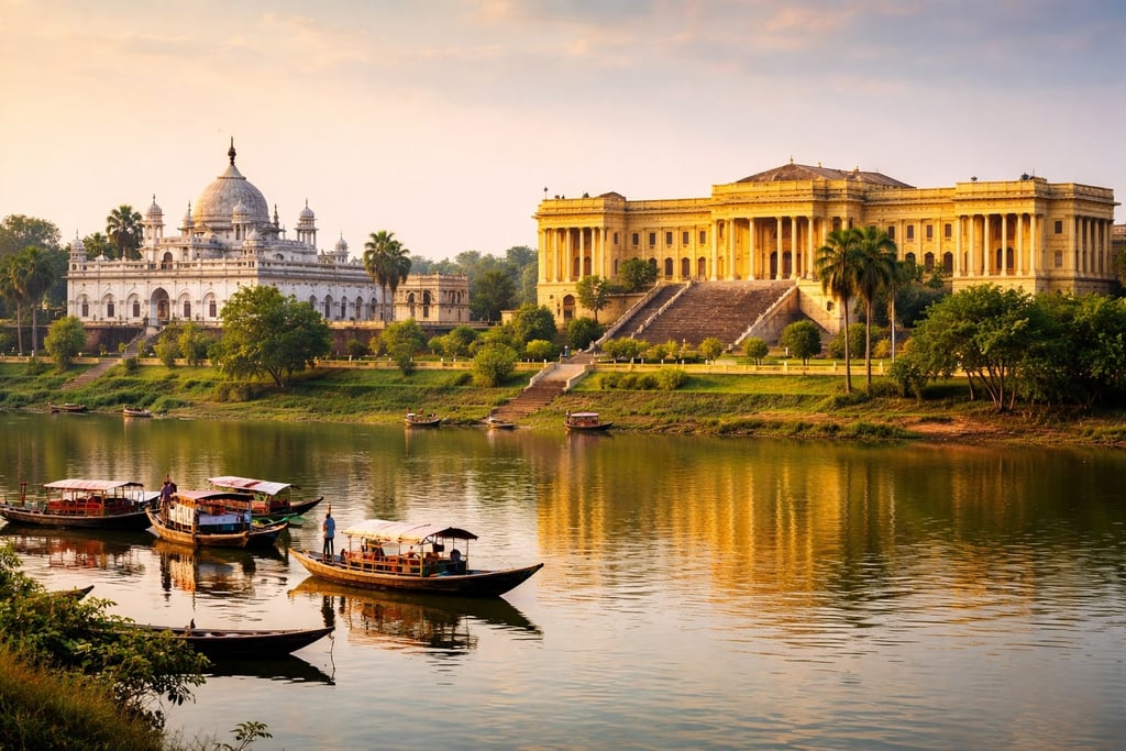 Bhagirathi River evening at Murshidabad