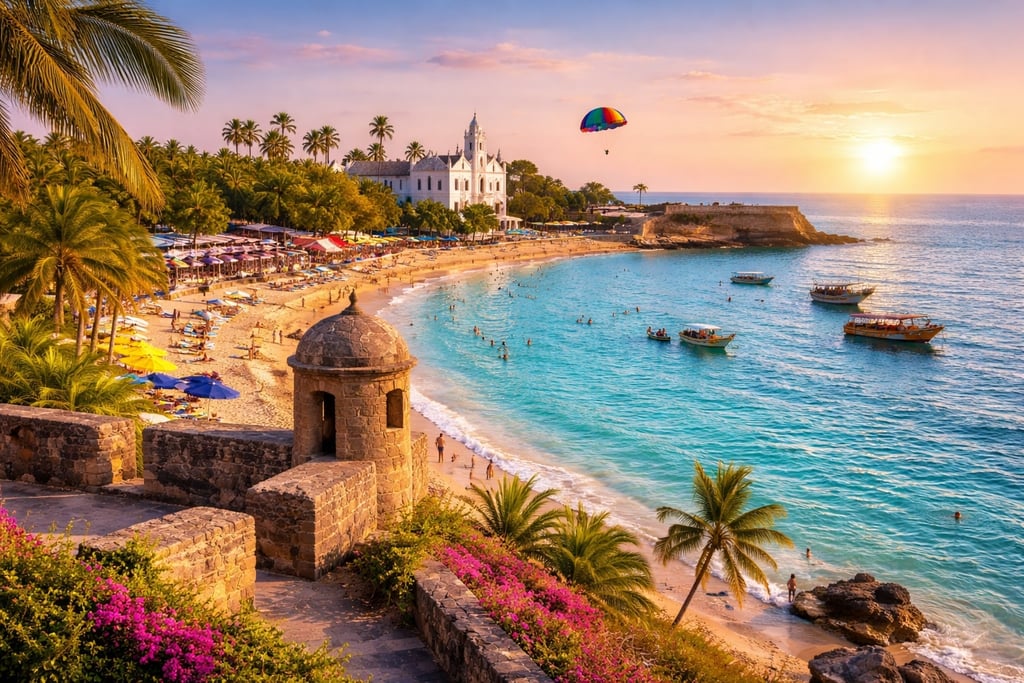 Serene sunset at Diu beach