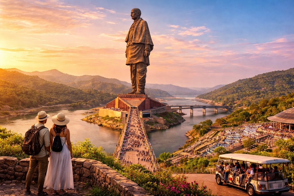 Statue of Unity at sunset