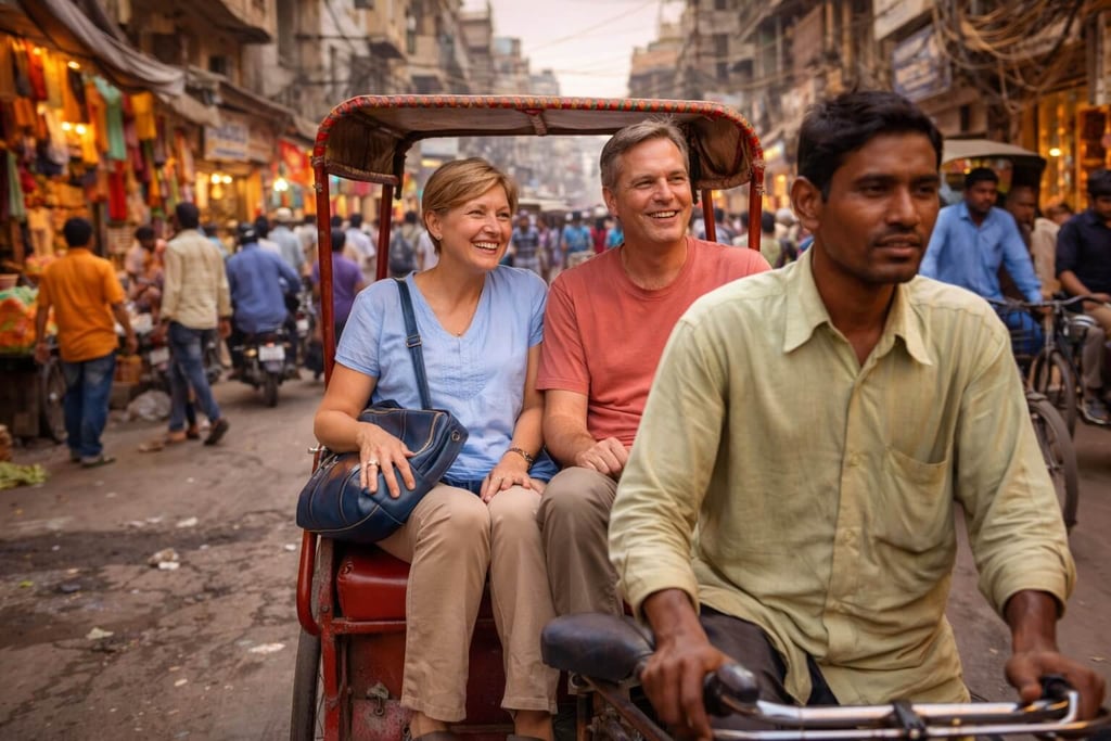A Rickshaw ride taken in Chandni Chowk Market
