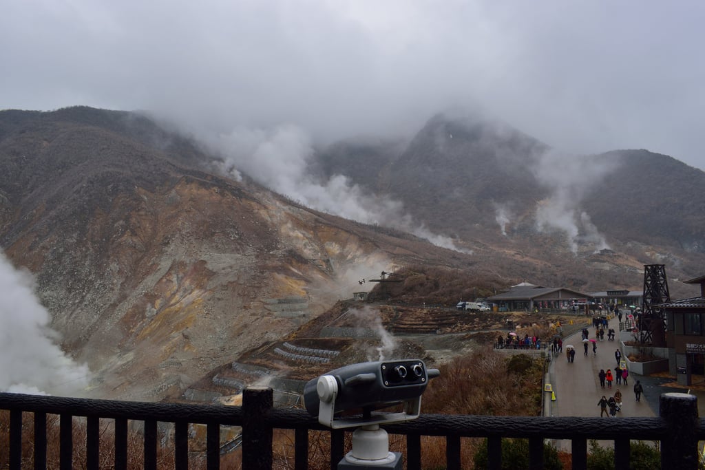 "Misty Mountain Hop" - Sulphur jets in Hakone, Japan