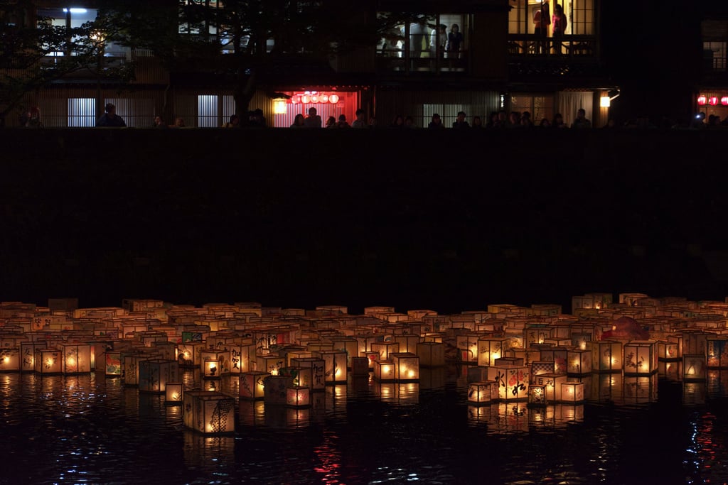 "From on High" - Tōrō nagashi on Asano river in Kanazawa, Japan