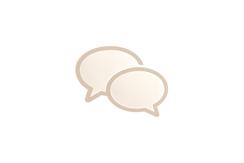 Ícono minimalista de conversación para pedidos de joyería personalizada artesanal en CDMX