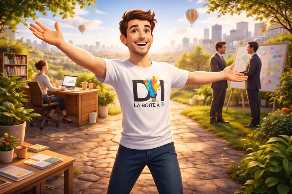 Illustration 3D de Dam exprimant le désir d’épanouissement personnel et professionnel