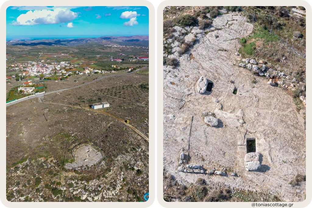 Alagni village view with Karaoula wine press