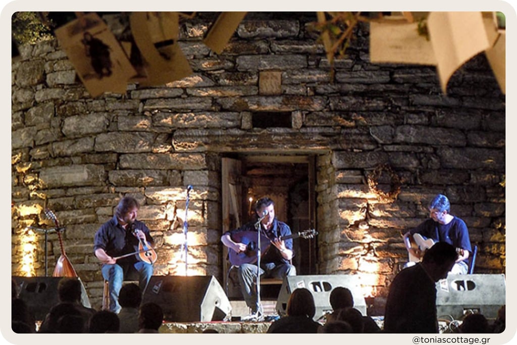 Musicians performing at a Cretan festival