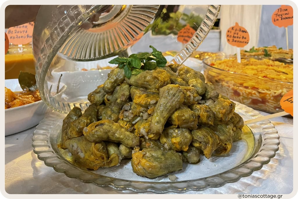 A platter of traditional Cretan fried food at the Cretan Cuisine Festival.