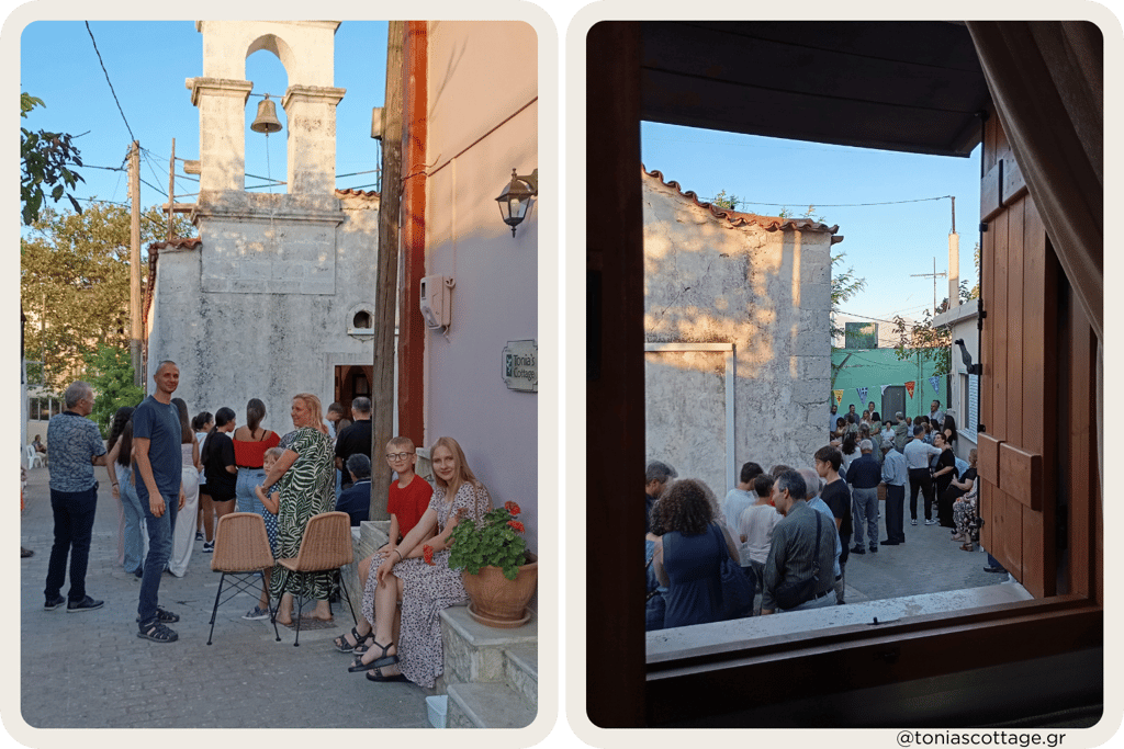 Guests of Tonia's Cottage watching Alagni village celebration