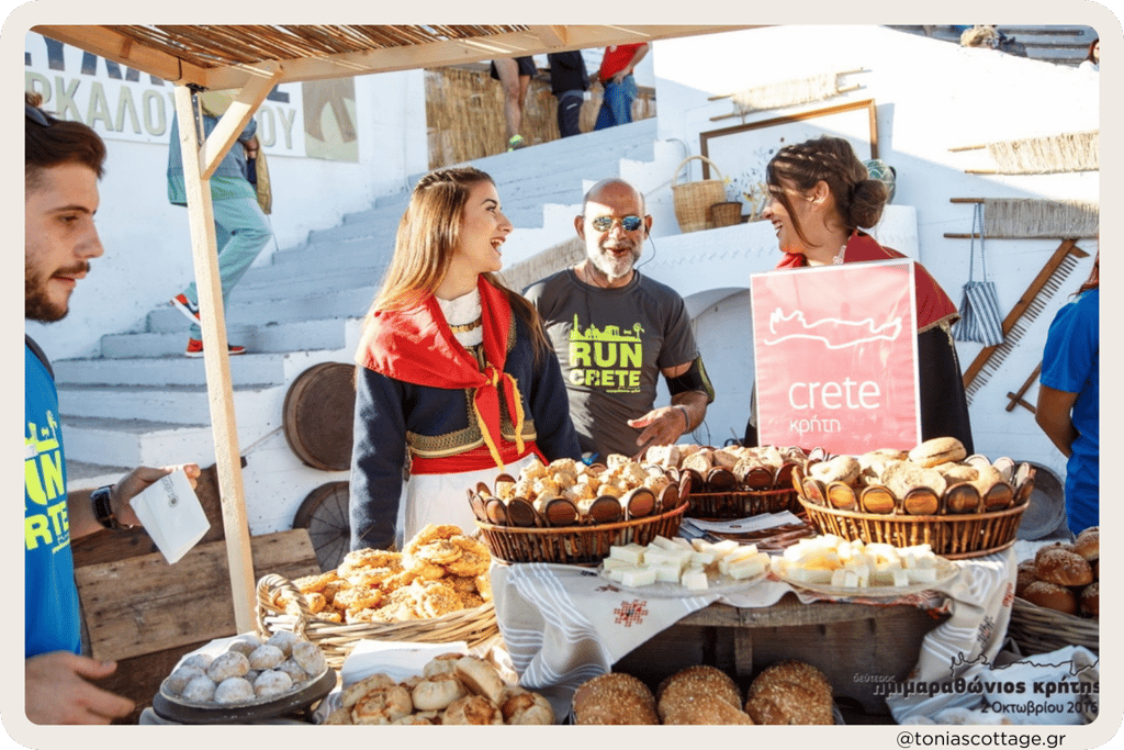 Crete Half Marathon with a local food festival showcasing traditional Cretan delights