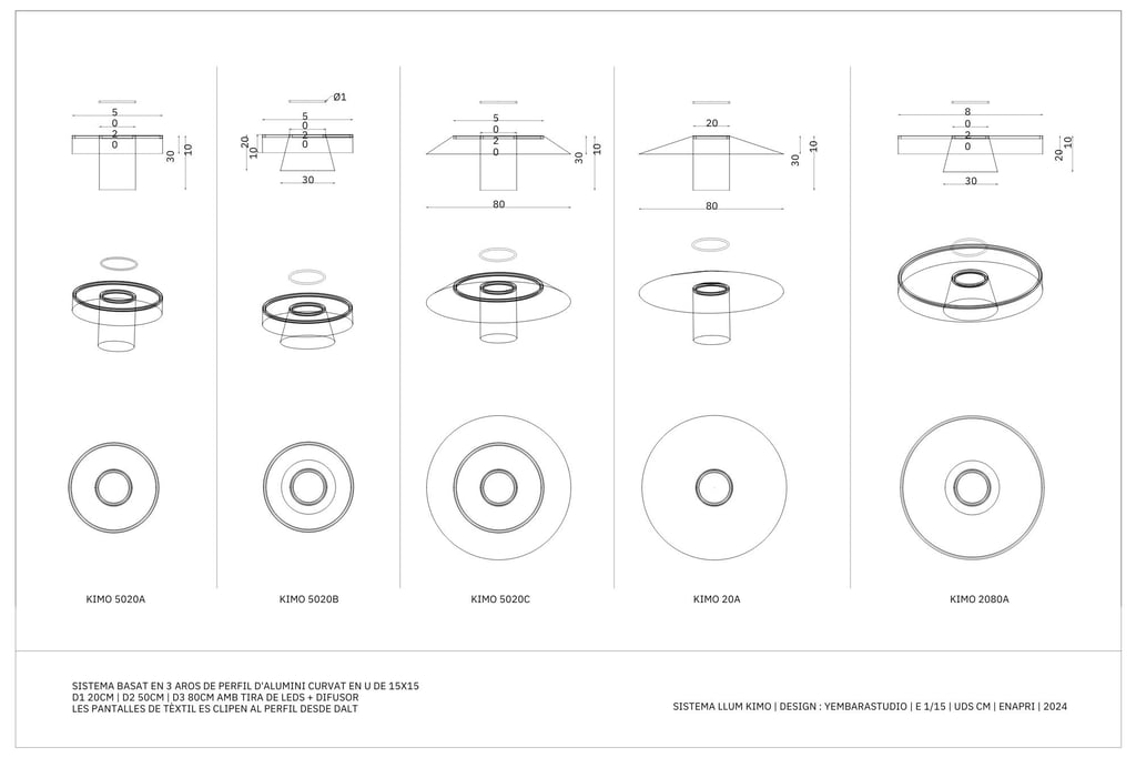 dibujo técnico sistema de luces kimo