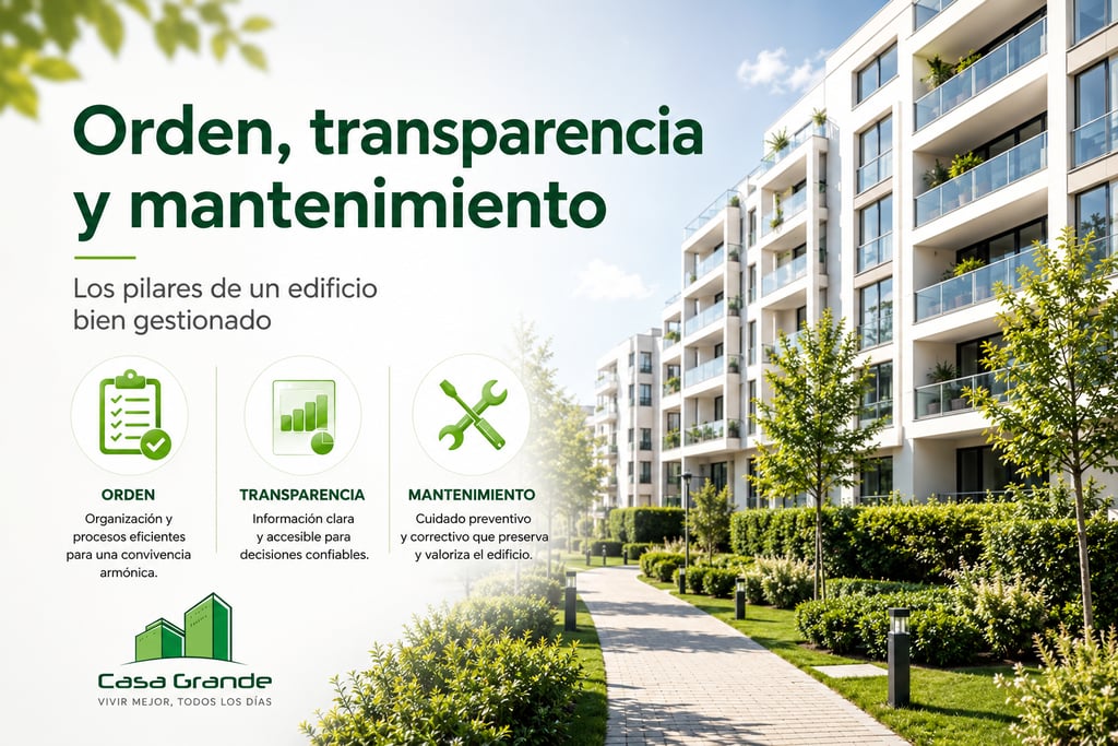 orden, transparencia y mantenimiento en edificios
