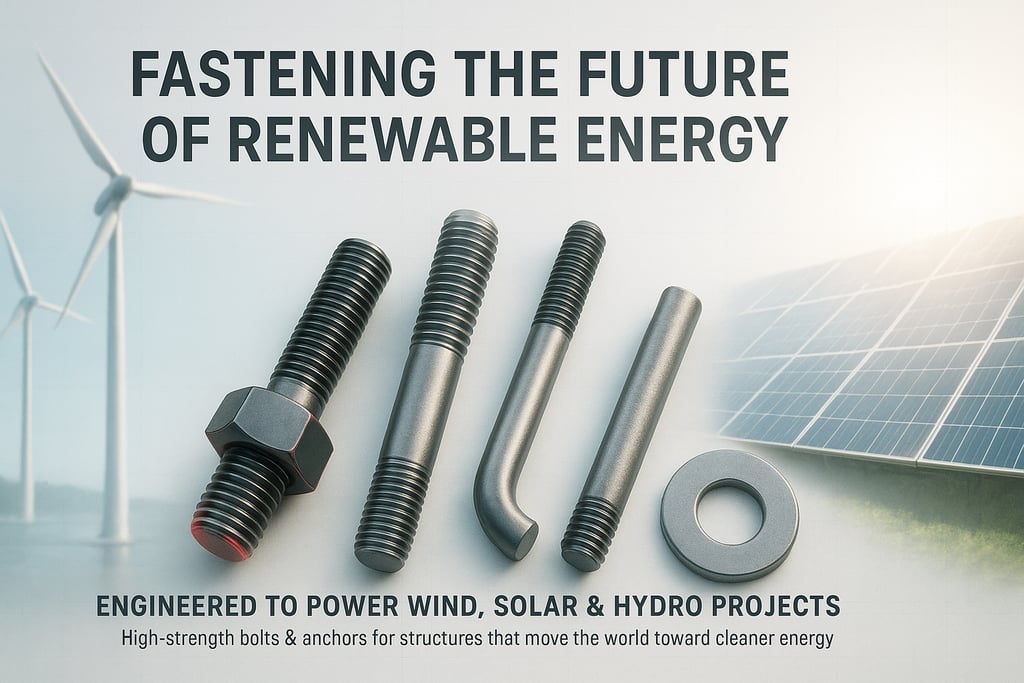 High-performance bolts installed on wind turbine structure