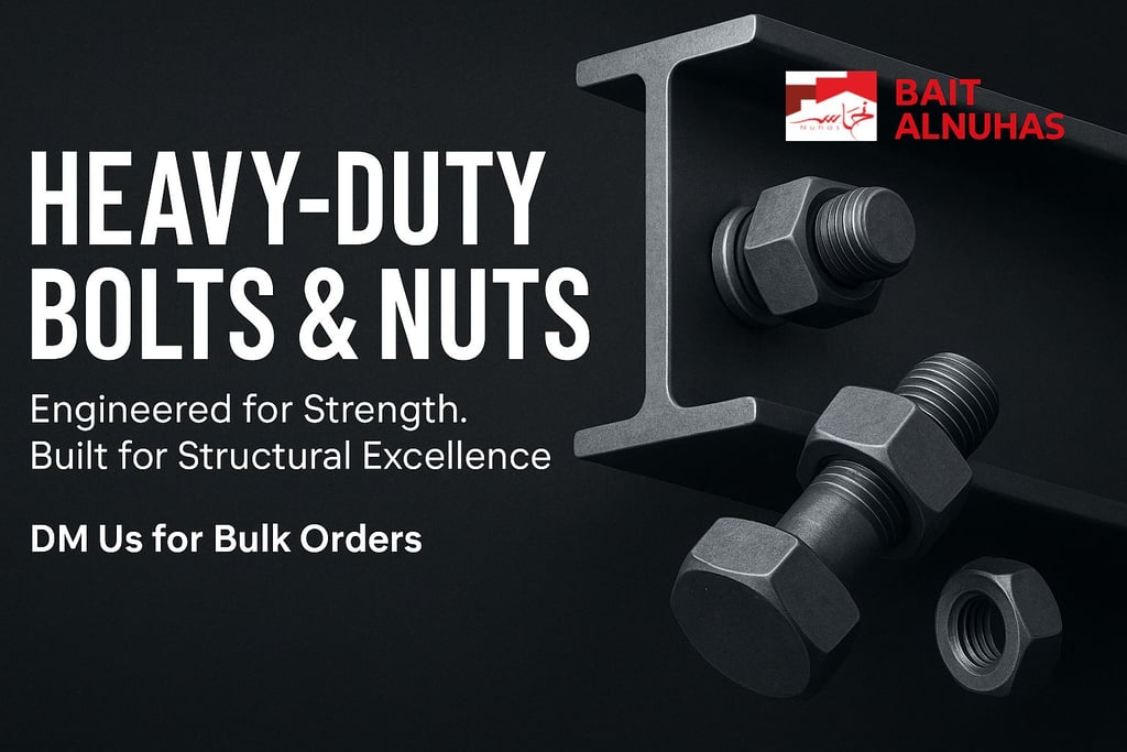 Heavy-duty hex, square, and socket head bolts used in structural applications in UAE