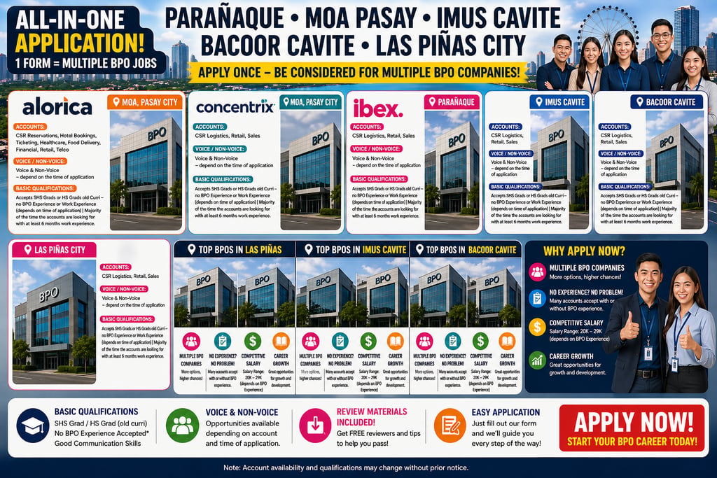BPO Jobs Call Center Alorica Concentrix TaskUs