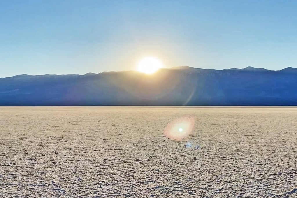 Sunset, Looking at Telescope peak from Badwater Basin, Death Valley National Park