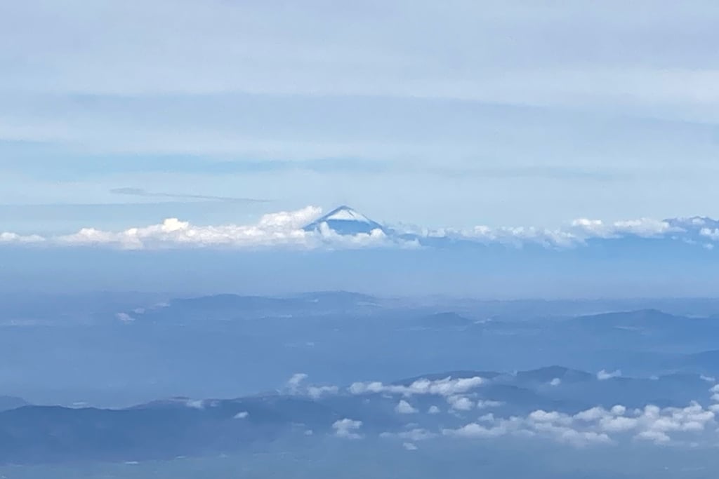 Popocatpetl seen from Pico de Orizaba, Puebla