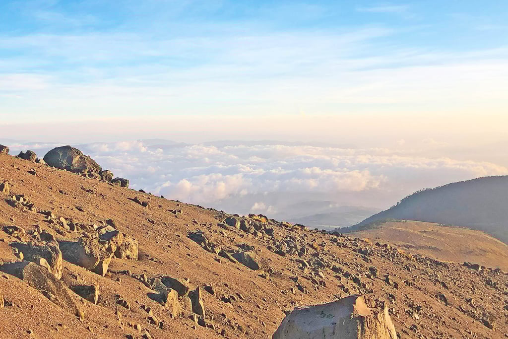 Sunset near Refugio Fausto González Gomar, Cara Sur, Pico de Orizaba, Puebla, Mexico