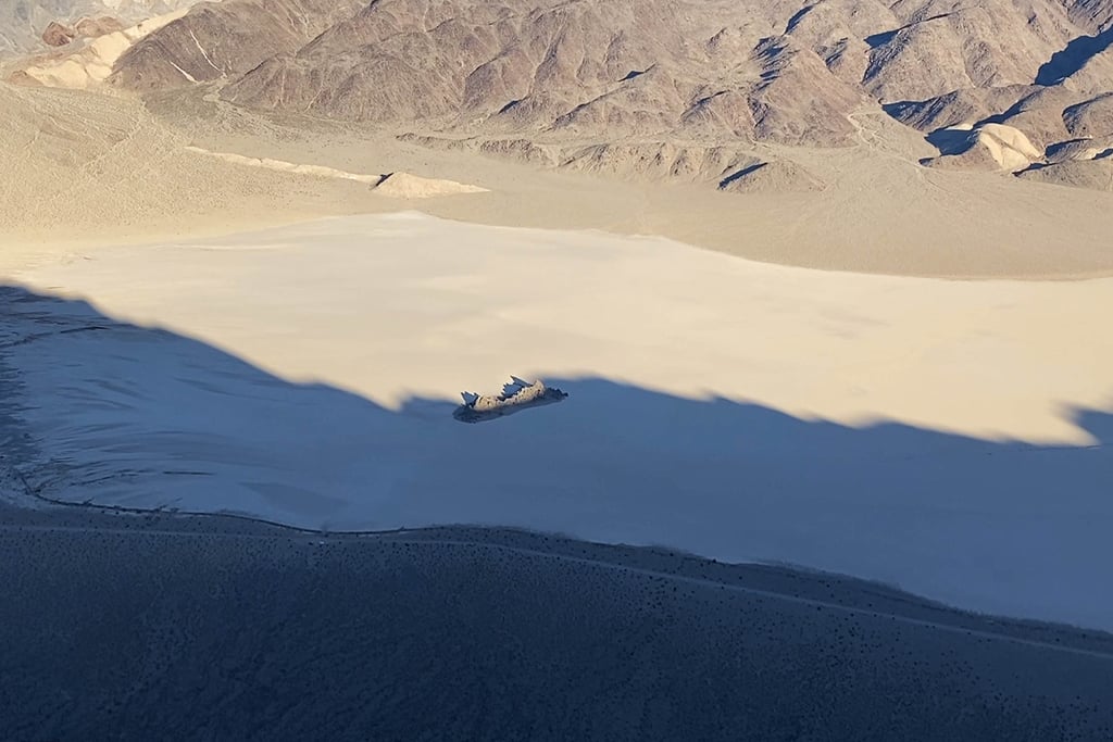 Sunset at the Racetrack Playa and Grandstand from Ubehebe Peak, Death Valley National Park, California