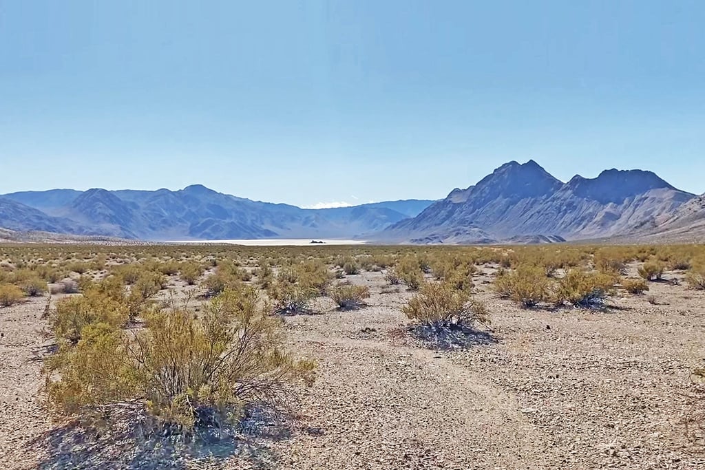 The Racetrack Valley, Grandstand, and Ubehebe Peak on the Distant Horizon, Death Valley National Park, California