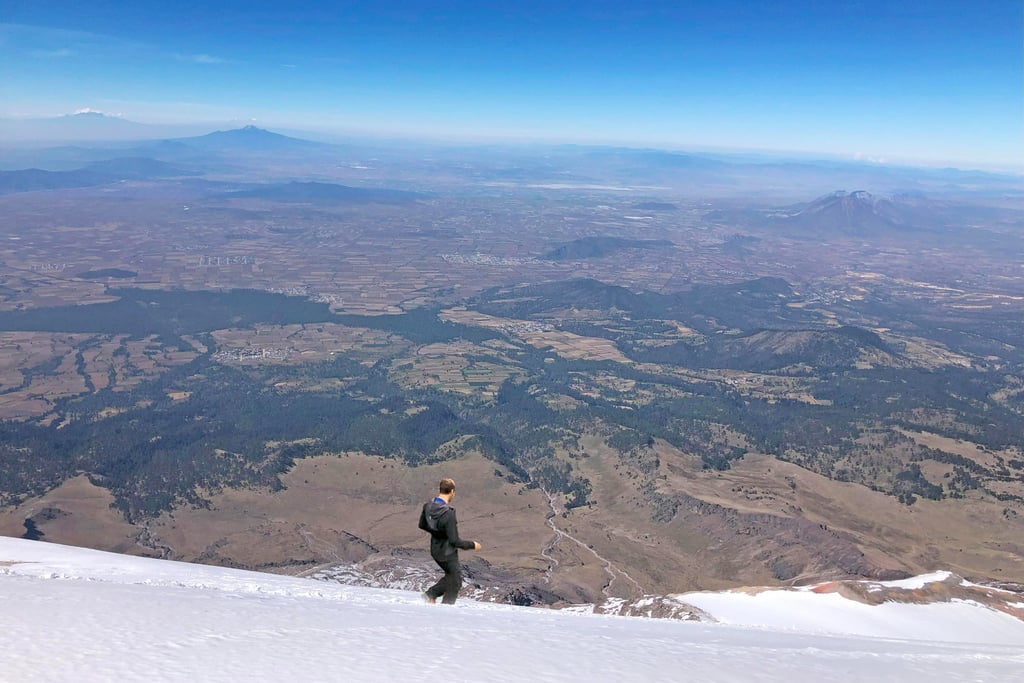 Airplane-Like View from the volcano Pico de Orizaba, Puebla, Mexico