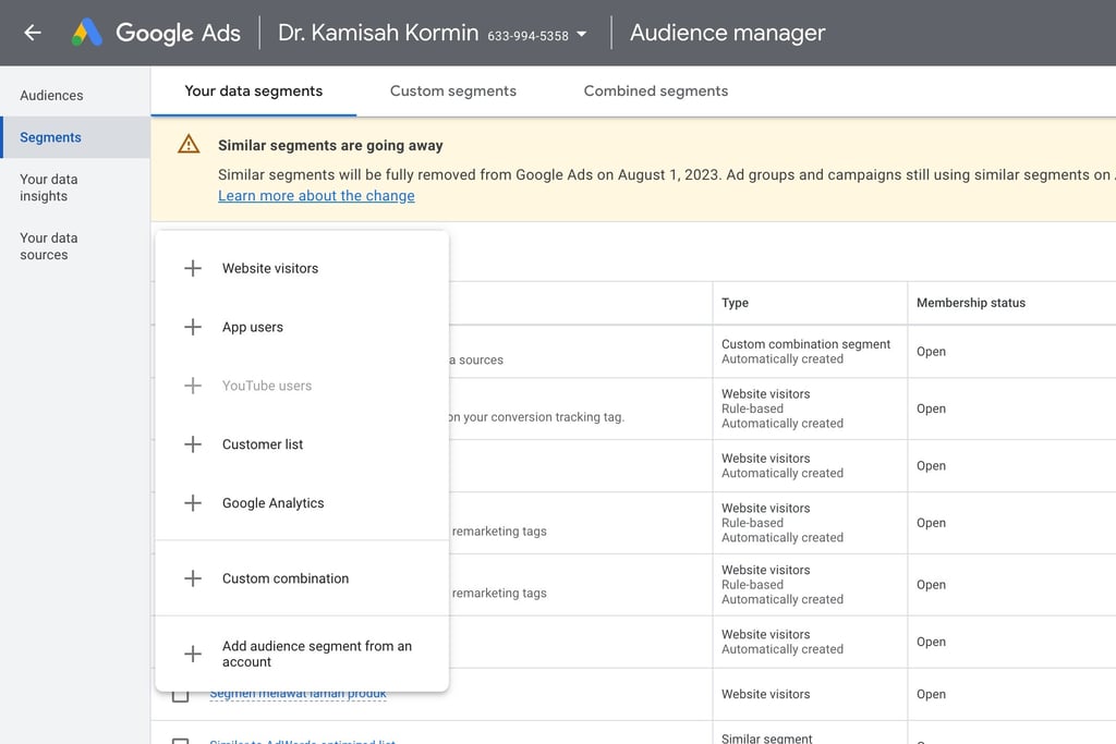 retargeting di dalam google ads