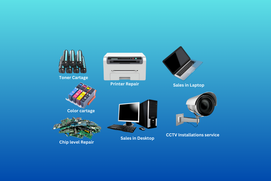 a bunch of different types of printer parts