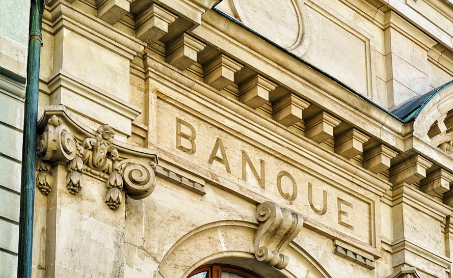 Devanture d'une banque