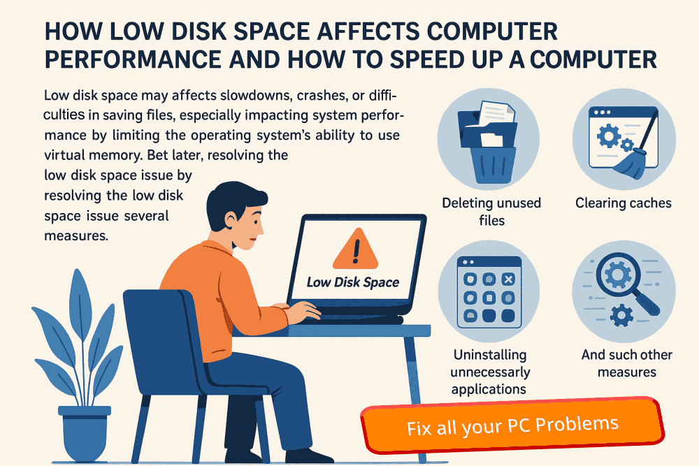 Fix low hard disk space errors and Speedup your PC Laptop