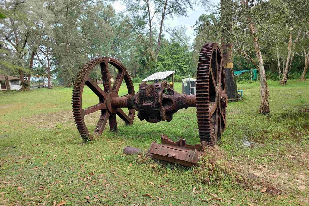 remains of the tin dredging khao lampi hat thai mueang national park