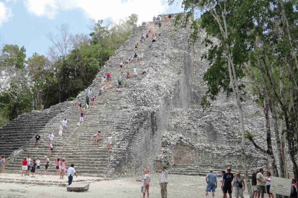 mexico coba archeological zone big pyramind