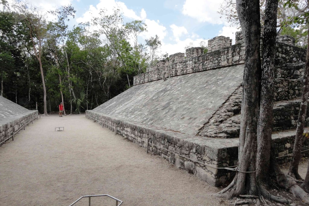 mexico coba mayan ruins ball court